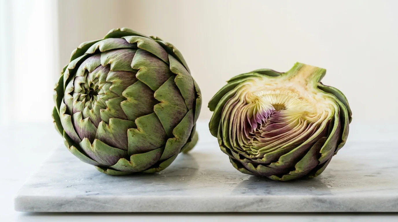 Anghinare proaspătă Cynara scolymus cap verde-violet — extract cinarina pentru ficat și digestie