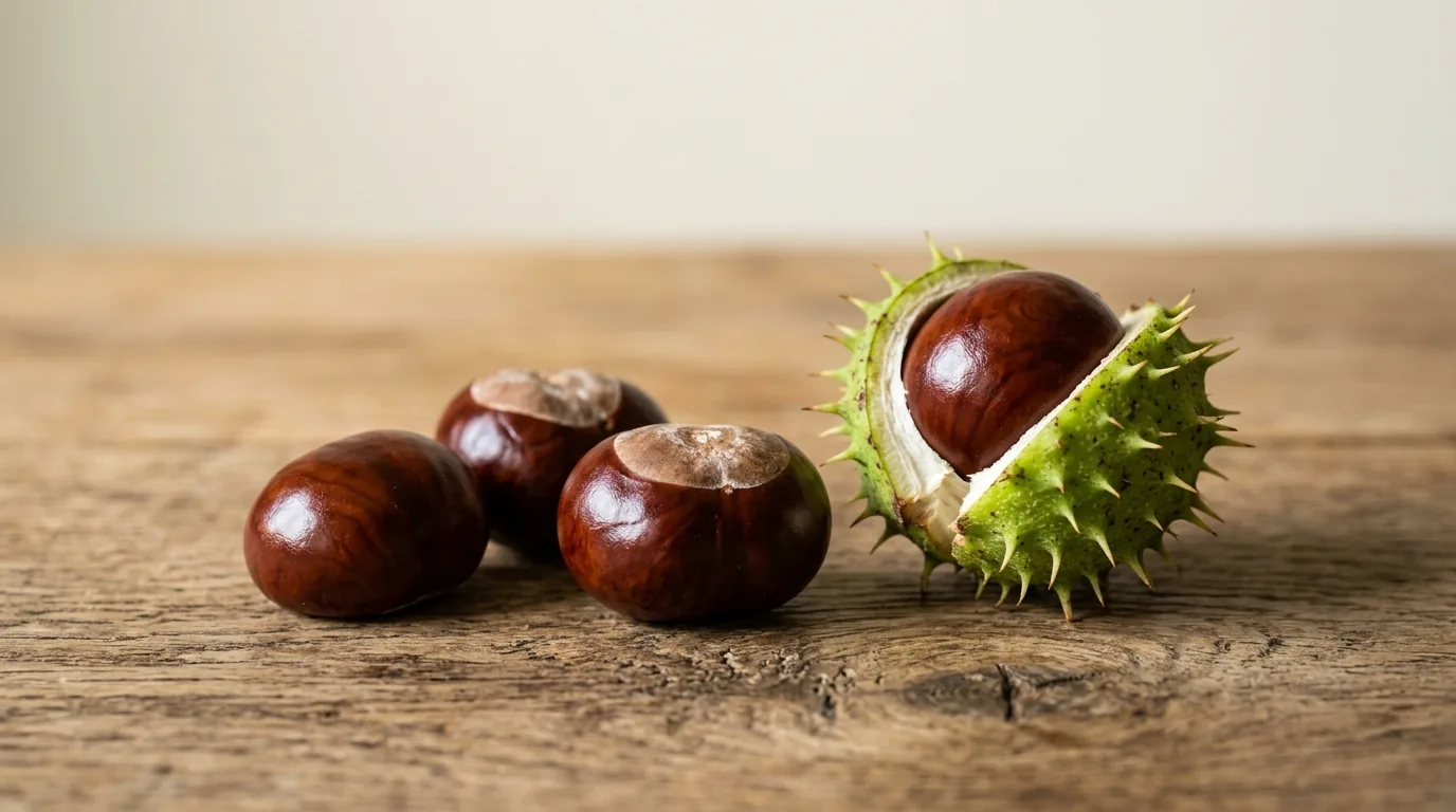 Castan Sălbatic castane lucioase Aesculus hippocastanum — extract aescina pentru vene și insuficiență venoasă