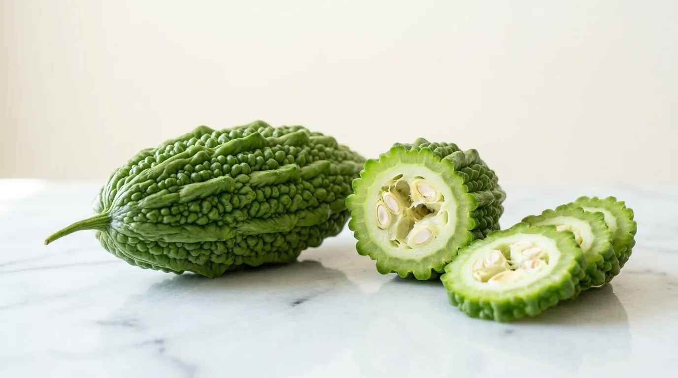 Castravete Amar Momordica charantia fruct verde — extract charantina pentru glicemie și insulina