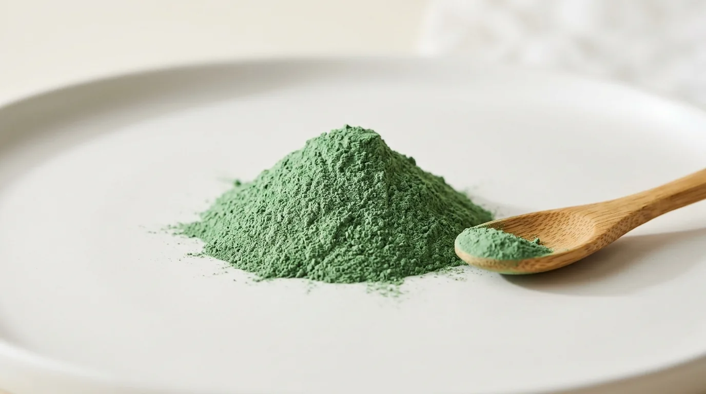 Chlorella vulgaris pudră verde smarald — microalgă pentru detox metale grele și regenerare celulară