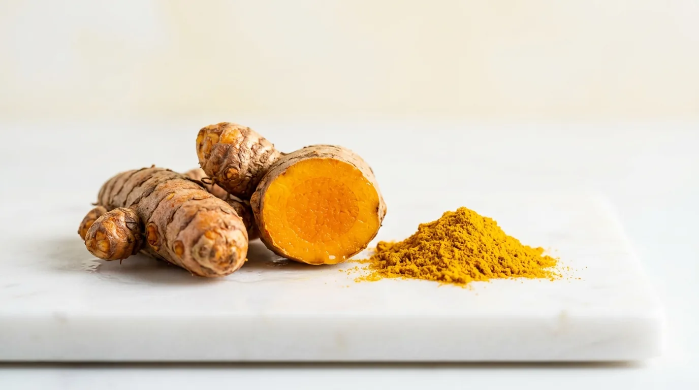 Turmeric rizomi portocalii Curcuma longa cu pudră curcuminoide — antiinflamator natural pentru articulații