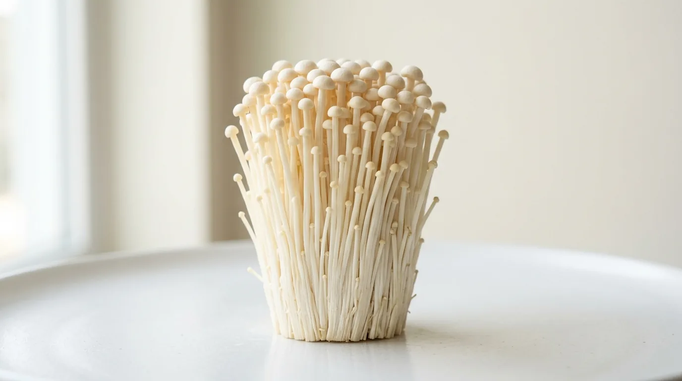 Enoki Flammulina velutipes ciupercă albă subțire — extract pentru imunitate și claritate