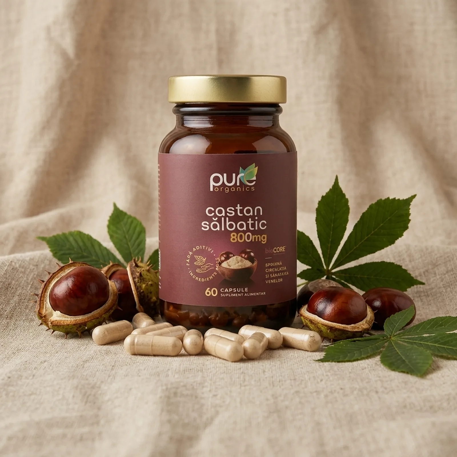 Castan Sălbatic BioCORE® — extract natural cu castane reale, zero aditivi
