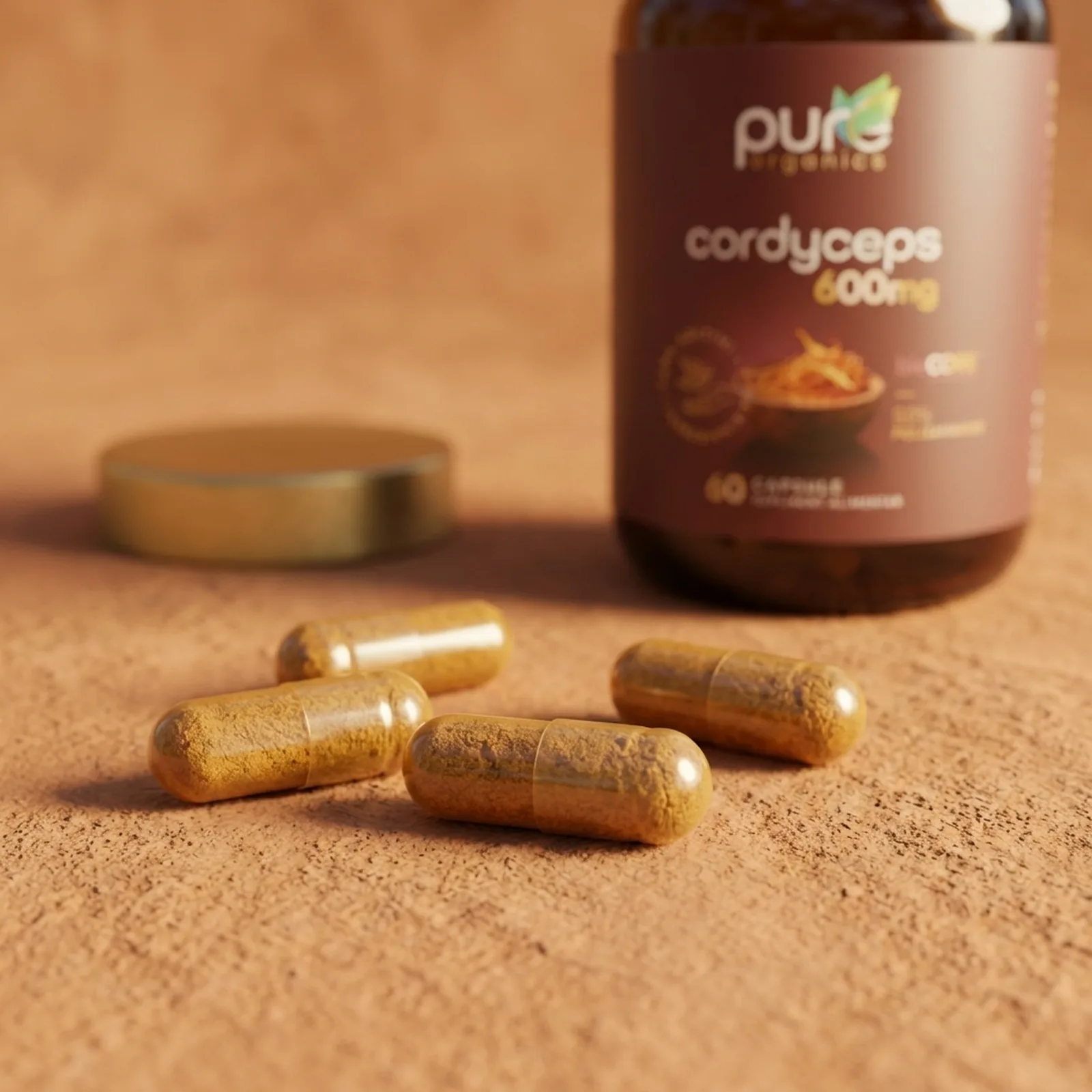 Capsule pullulan Cordyceps BioCORE® — macro calitate