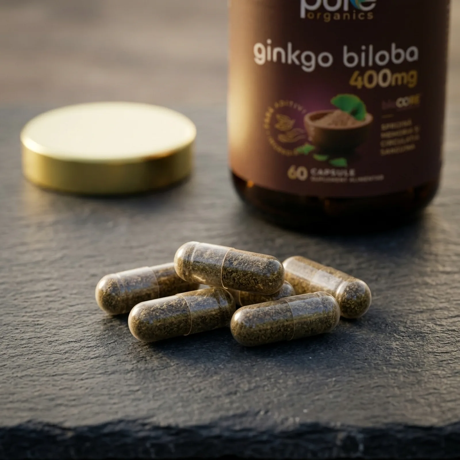 Macro capsule Ginkgo Biloba — transparență
