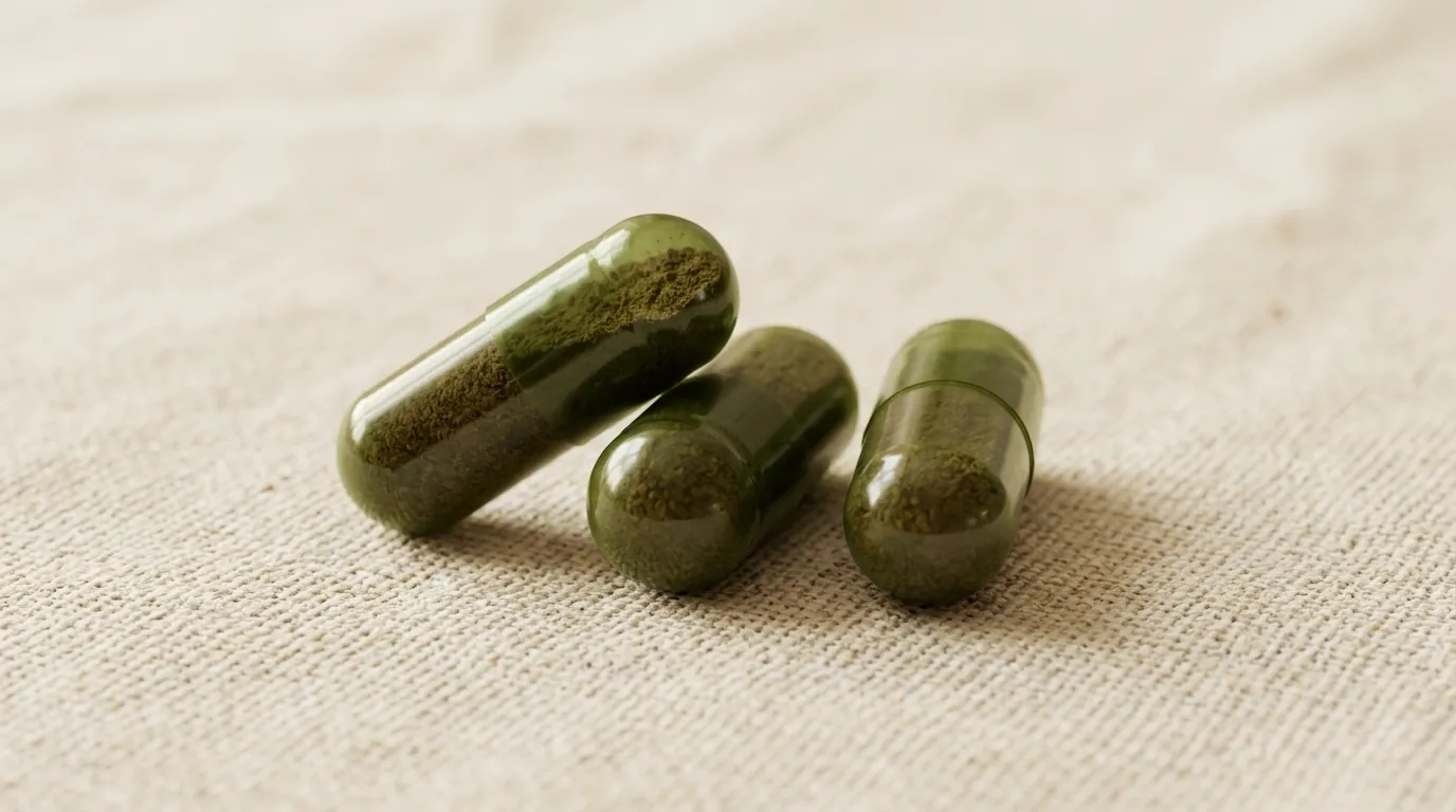 Capsule pullulan deep olive-green Green Organic Mix BioCORE® — spirulina chlorella iarba de grau iarba de orz certificate organic