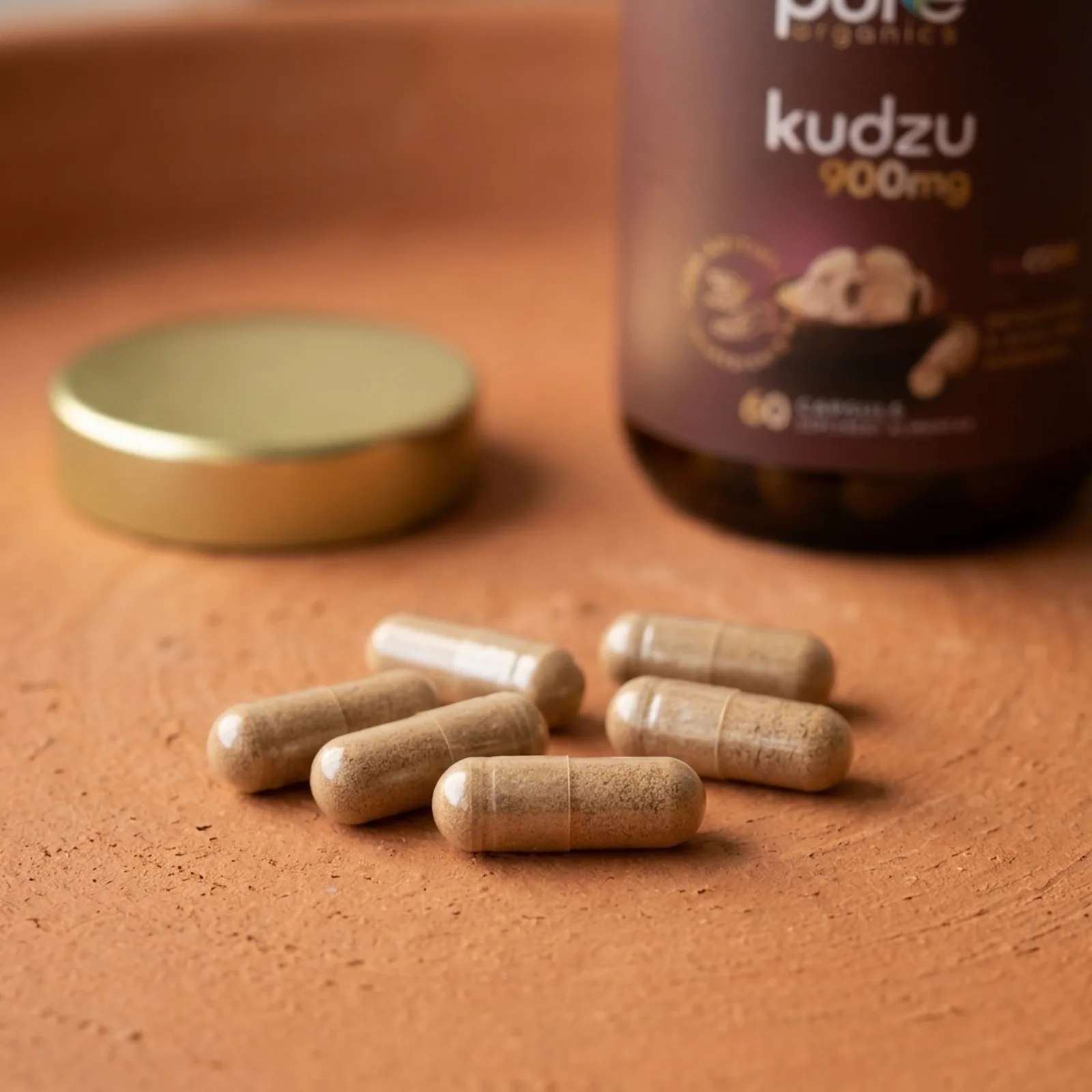 Capsule pullulan Kudzu — macro detaliu calitate