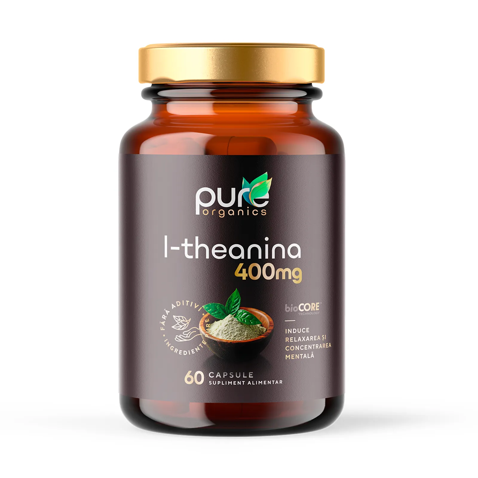 L-Teanina BioCORE® PureOrganics — flacon 60 capsule pullulan