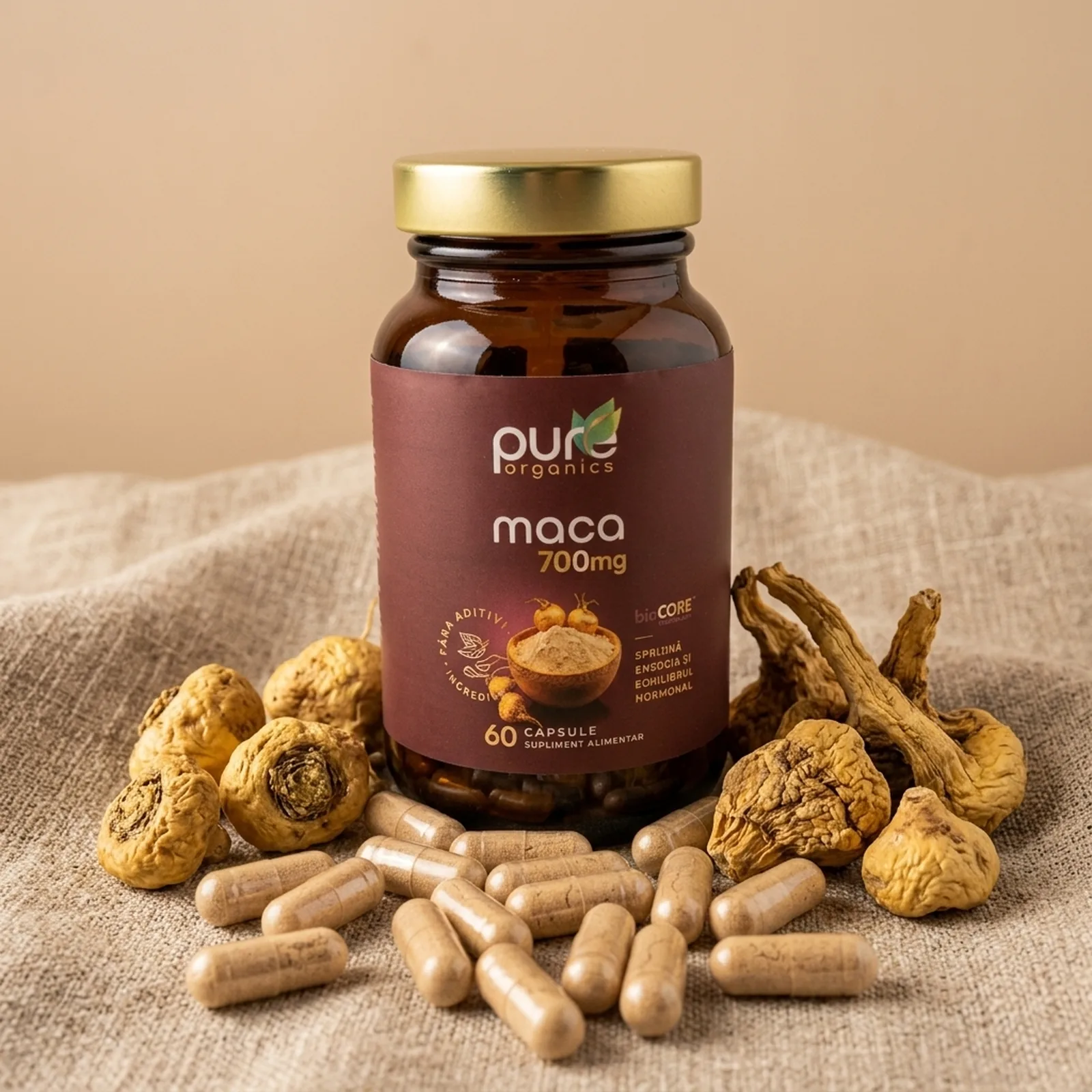 Rădăcină de Lepidium meyenii — sursa botanică a extractului standardizat de maca