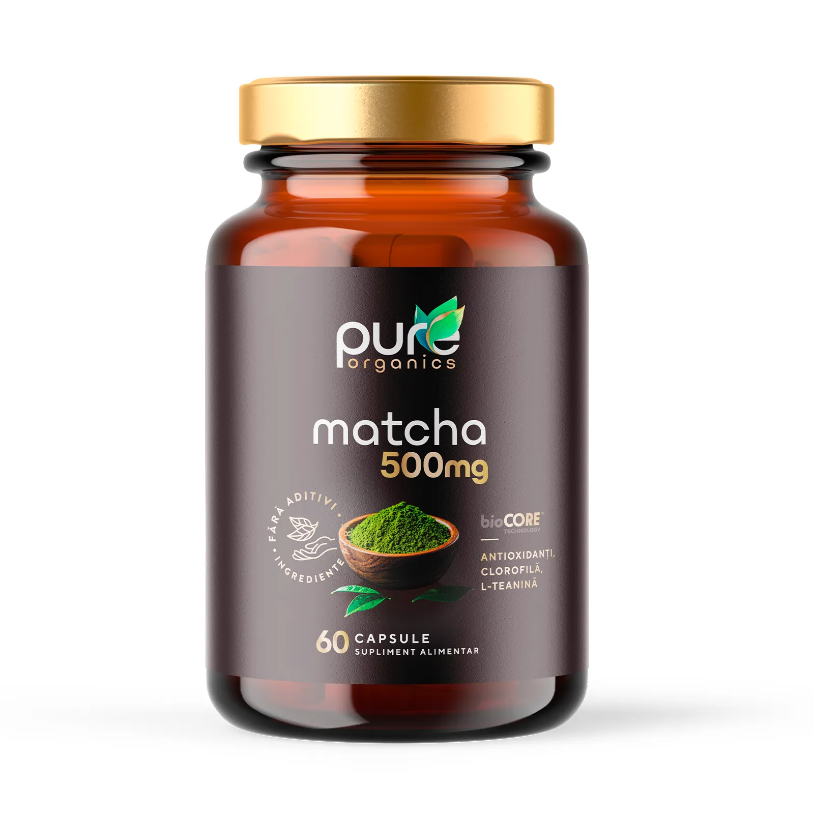 Matcha BioCORE® PureOrganics — flacon 60 capsule pullulan