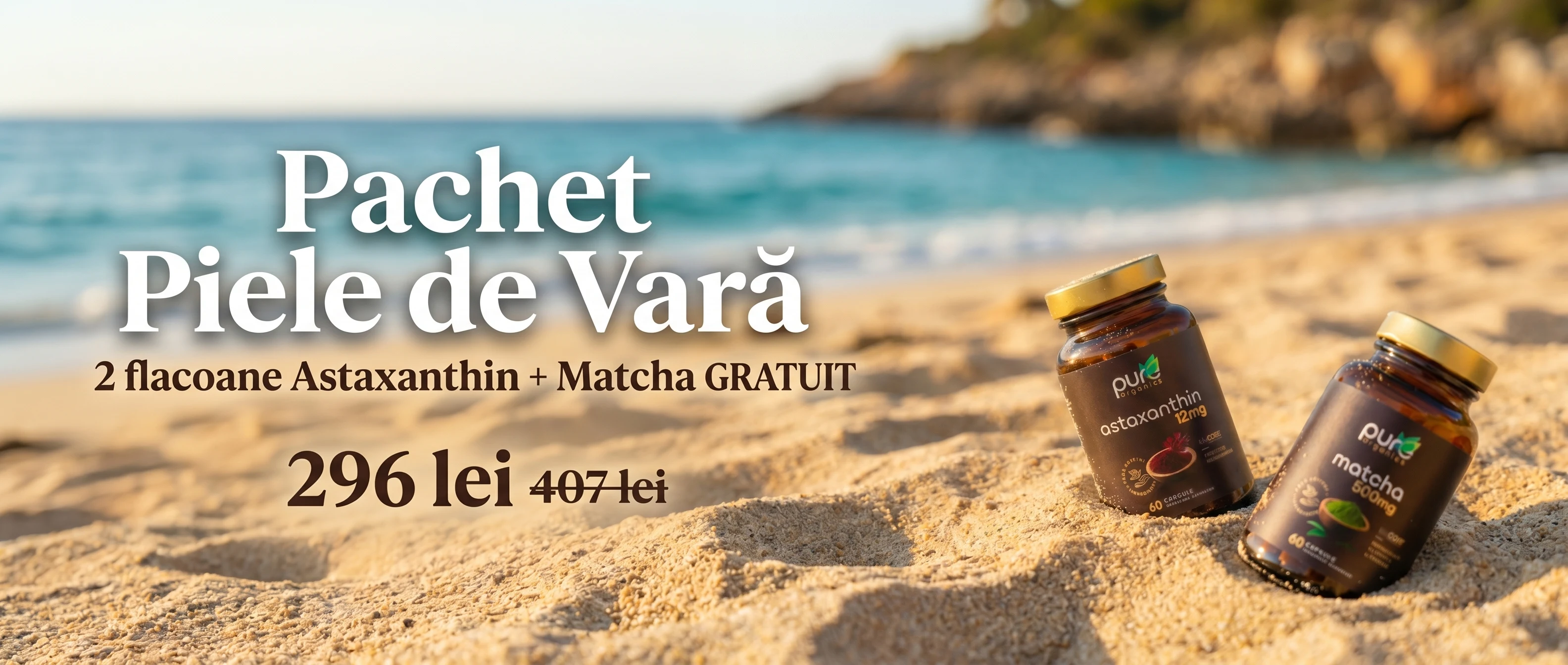 Pachet Piele de Vară – 2× Astaxanthin + Matcha cadou — 296 lei