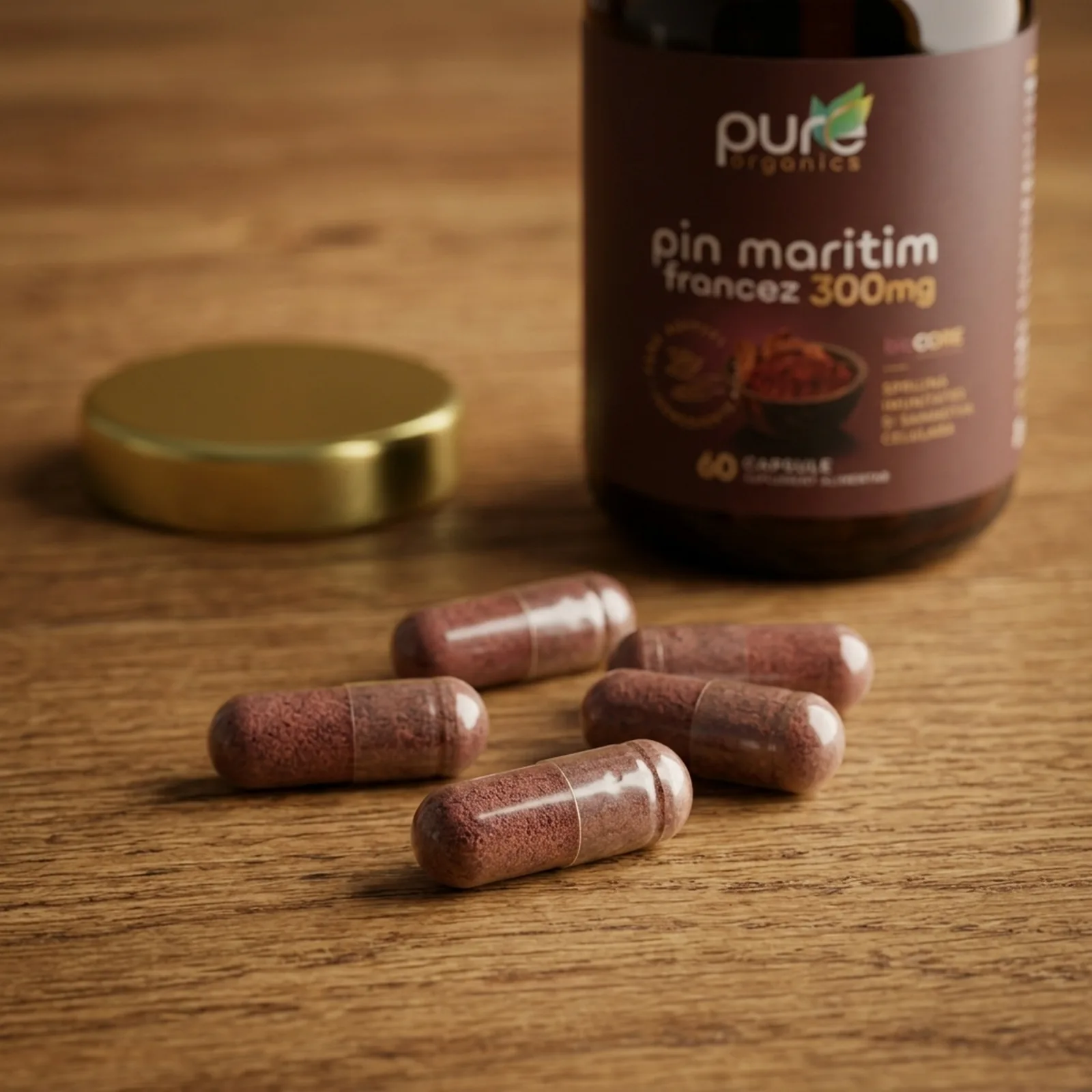 Macro capsule pullulan Pin Maritim Francez BioCORE® — OPC ≥95%, extract scoarță Pinus pinaster