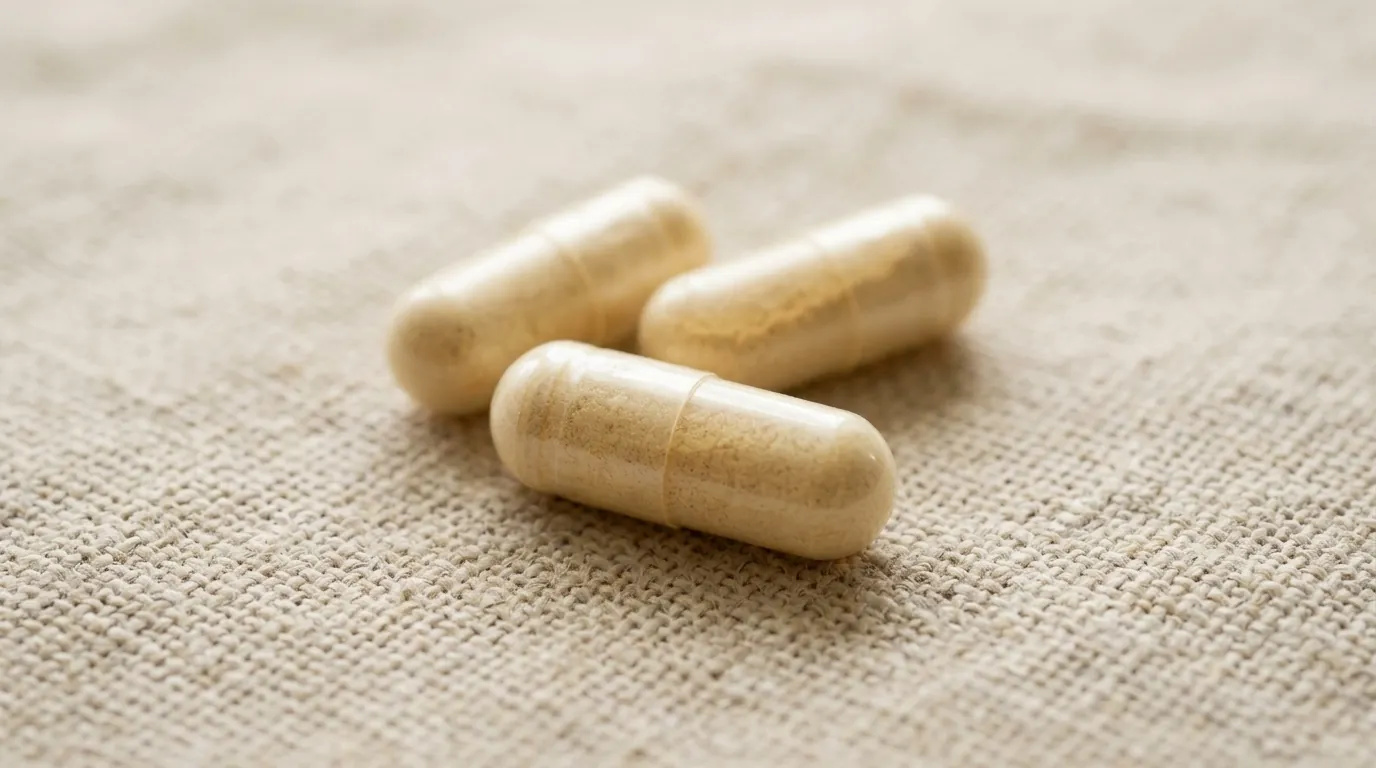 Capsule pullulan Polen de Pin BioCORE® — extract Pinus massoniana perete celular spart, flacon în fundal