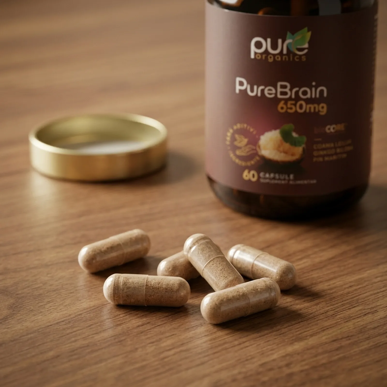 Macro capsule PureBrain — pullulan fără aditivi