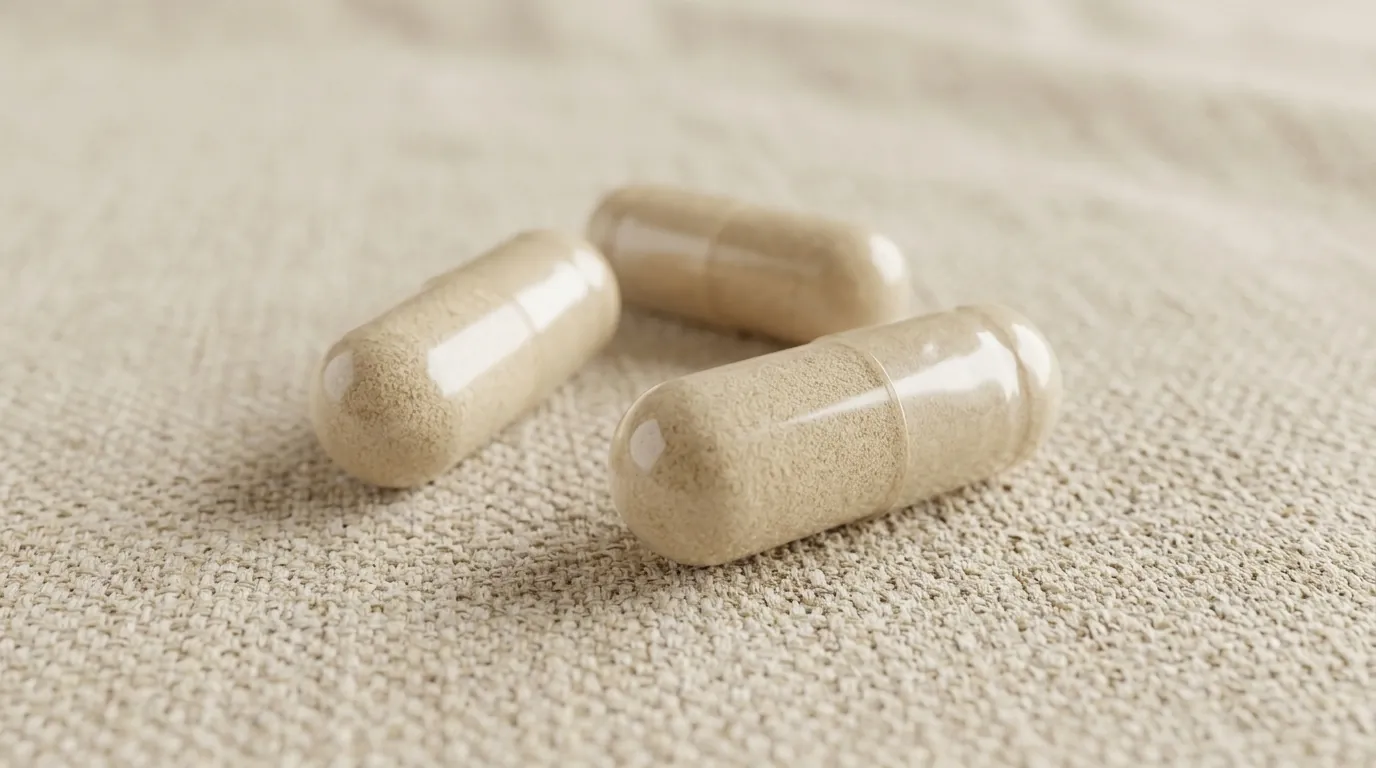 Capsule pullulan PureCalm BioCORE® — formulă cu Ashwagandha, Griffonia, L-Theanină și Valeriană pentru calm și somn odihnitor