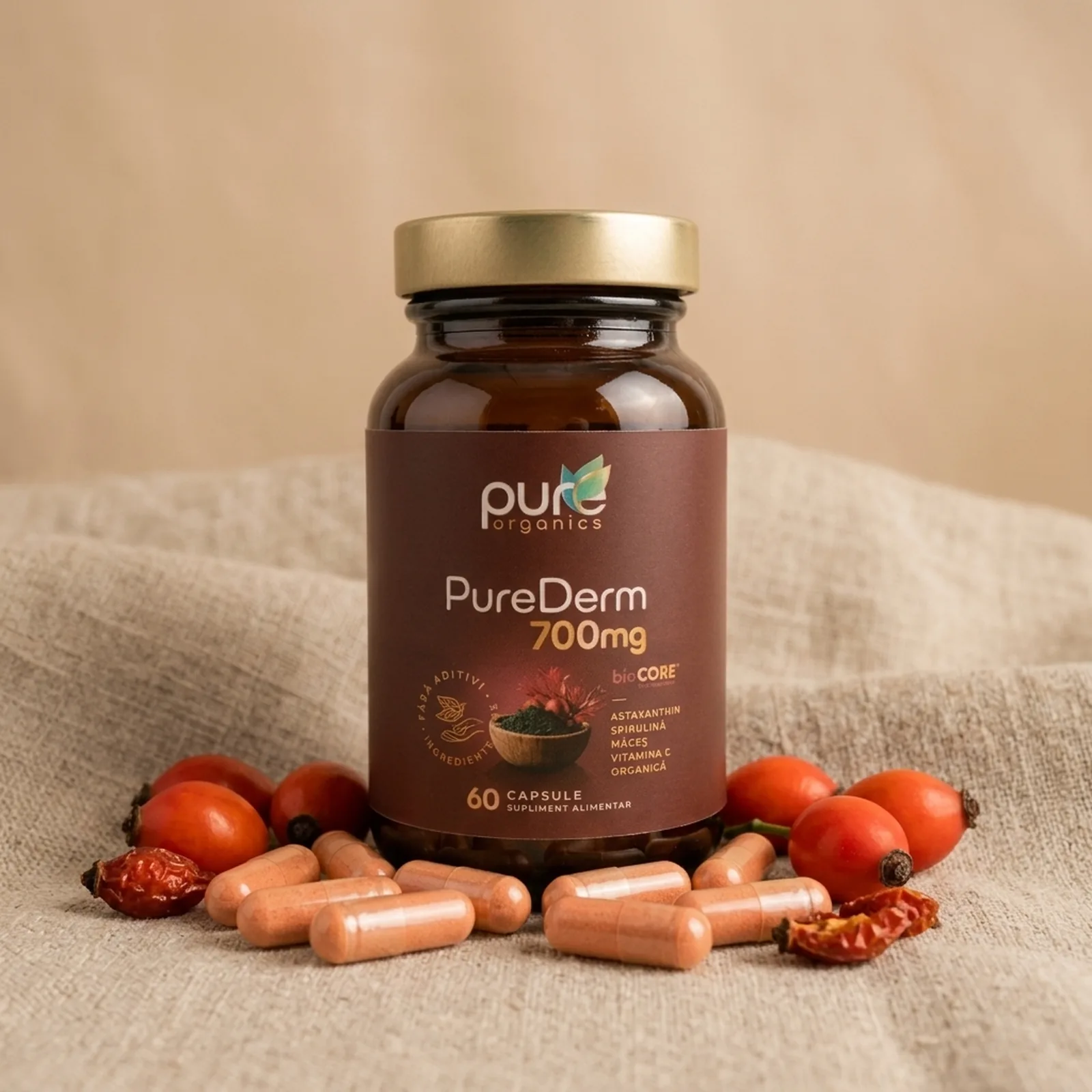 PureDerm extract astaxanthin rosehip — sursa naturala