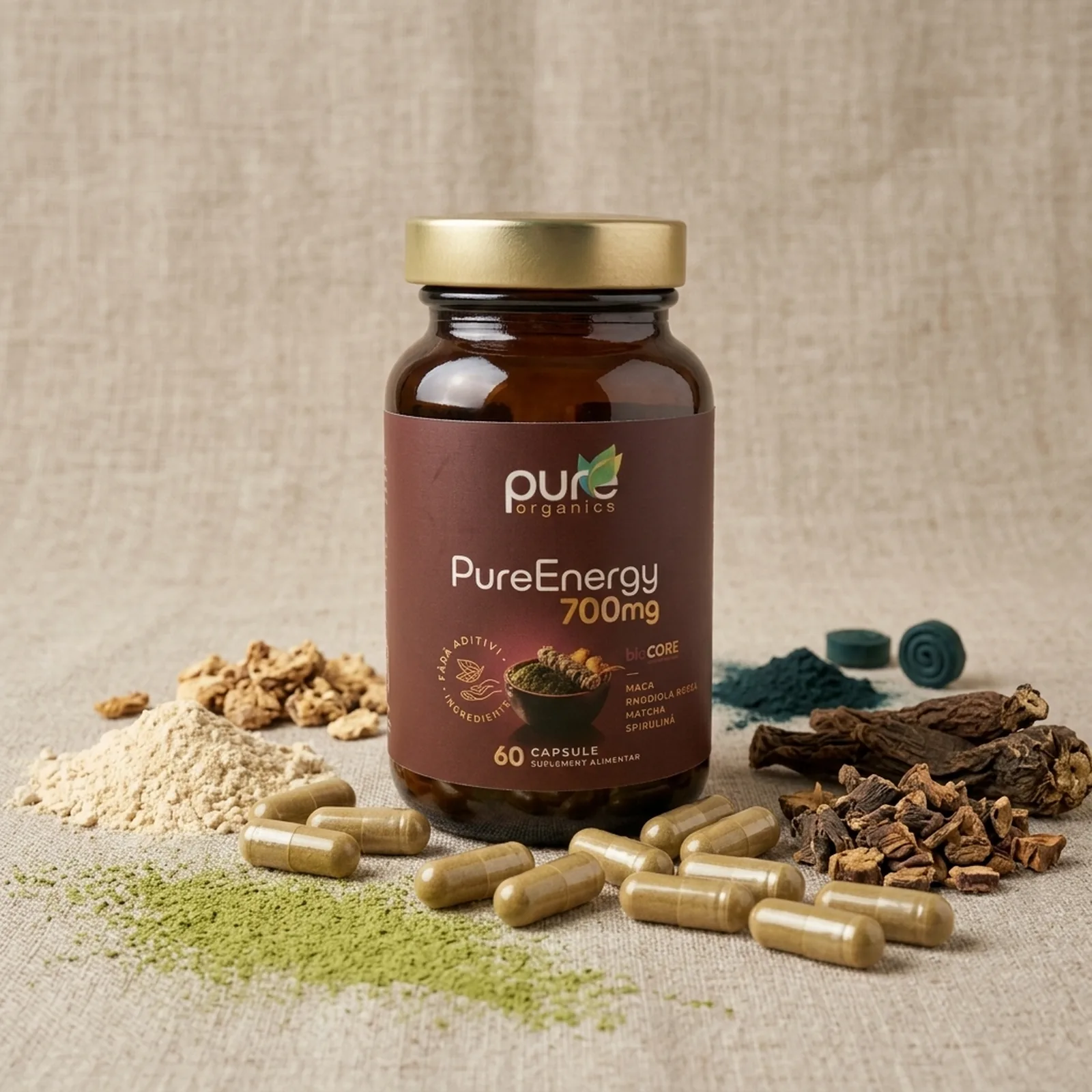 PureEnergy — Rhodiola, Maca, Matcha, Spirulină