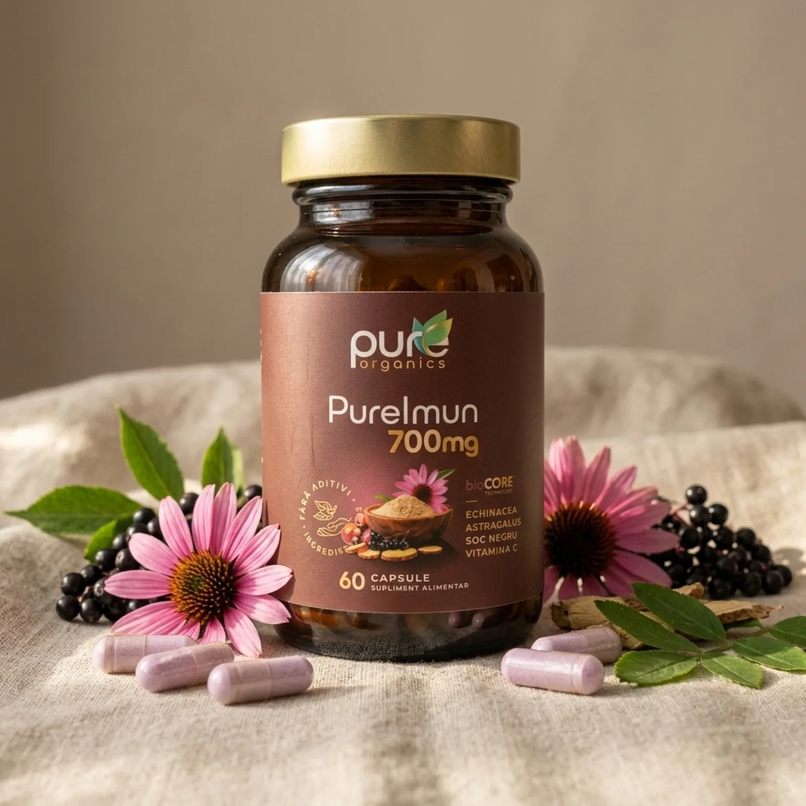 PureImun BioCORE® — extract Echinacea și botanice pentru imunitate