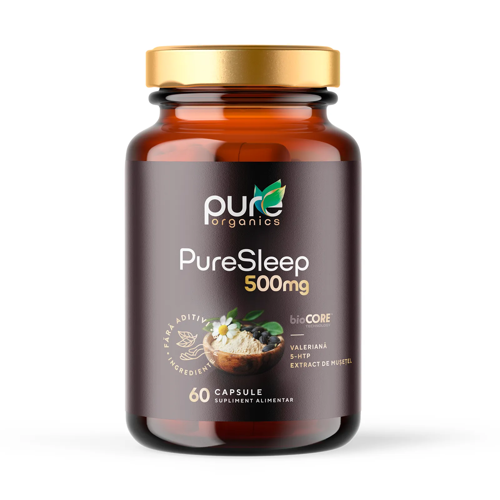 PureSleep BioCORE® PureOrganics — flacon 60 capsule pullulan