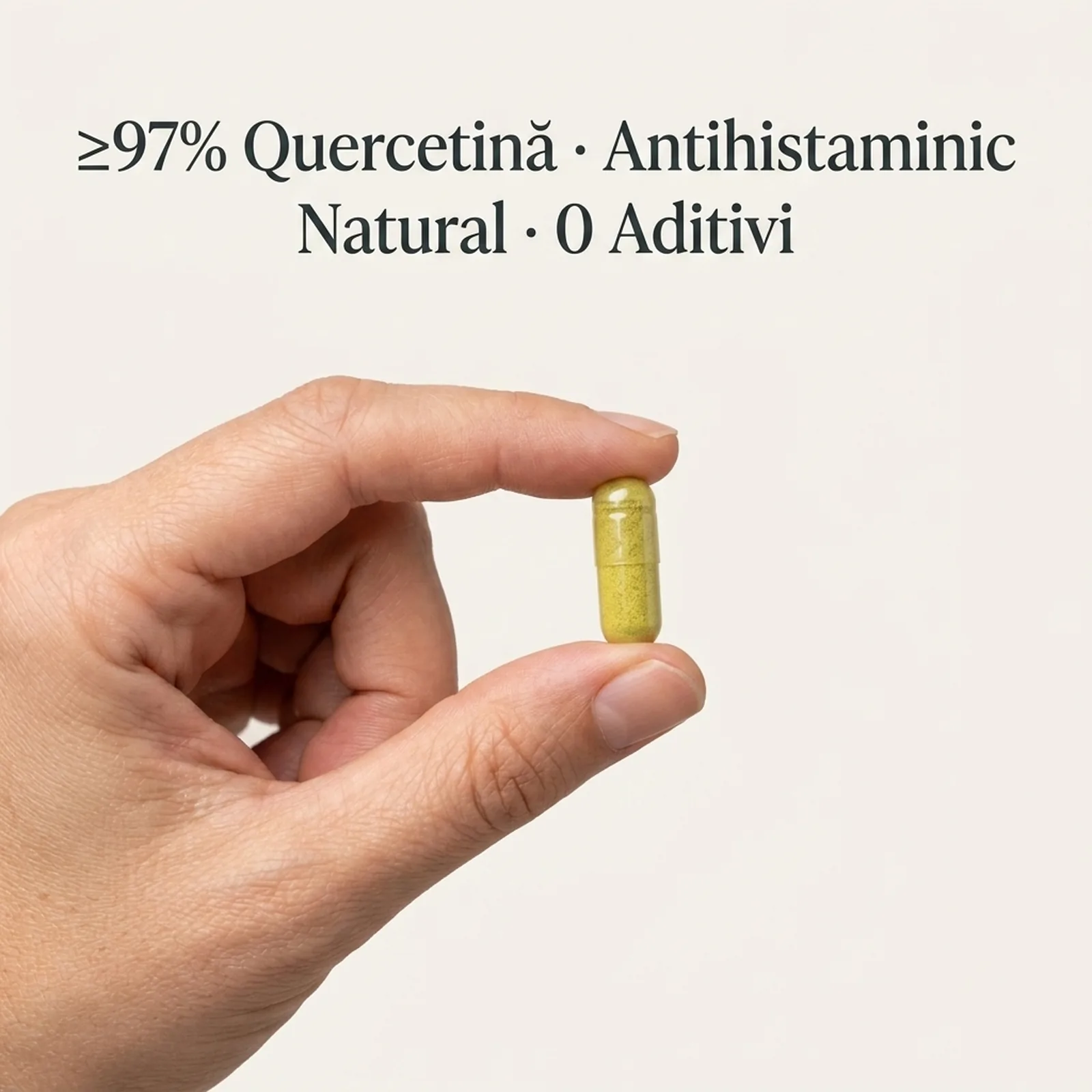 Capsule pullulan Quercetina — ≥97% quercetină, antihistaminic natural, 0 aditivi