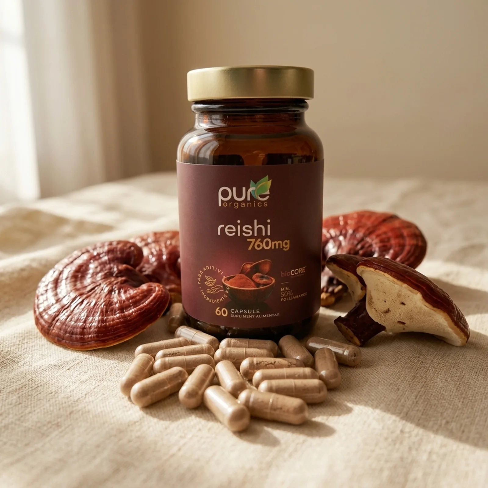 Ganoderma lucidum corp fructifer — sursa extract Reishi