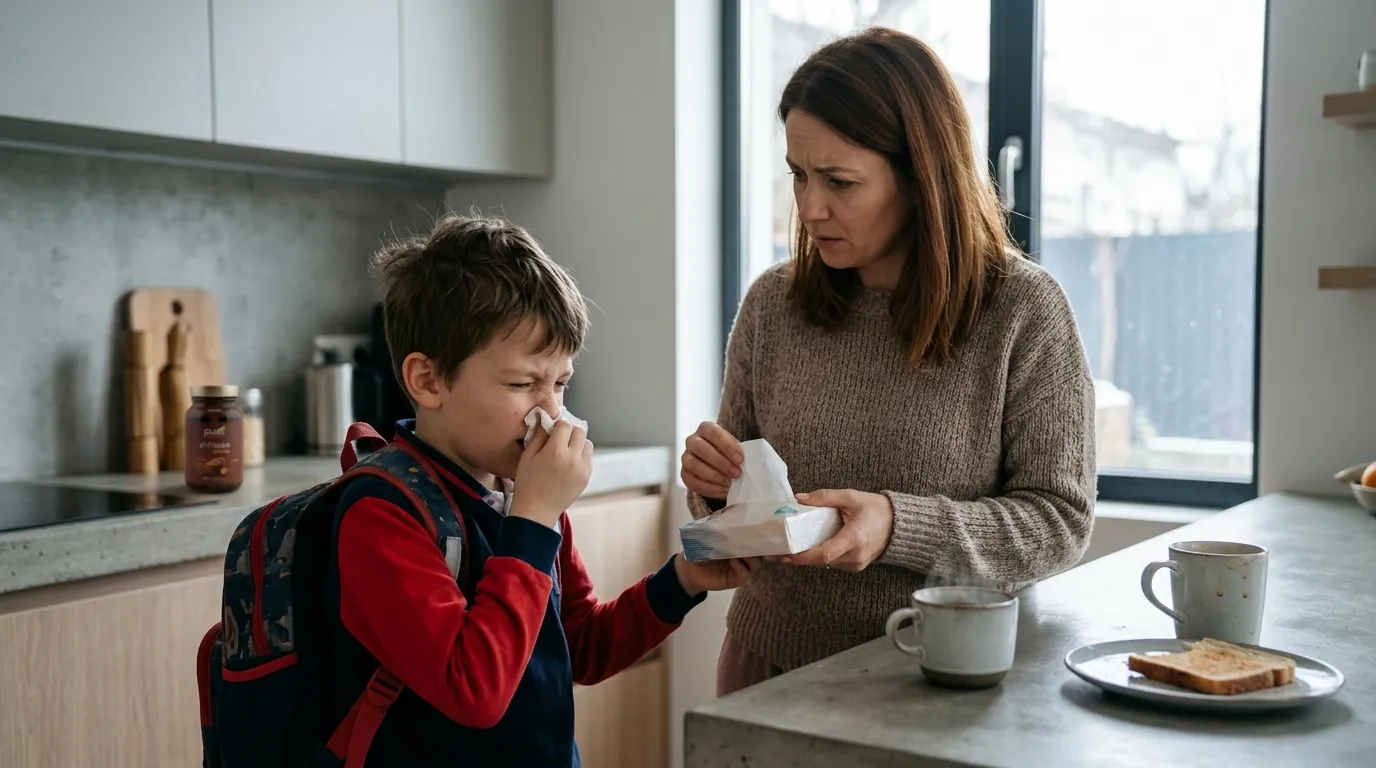 Mamă și copil dimineața — imunitate sezonieră susținută cu Shiitake BioCORE®