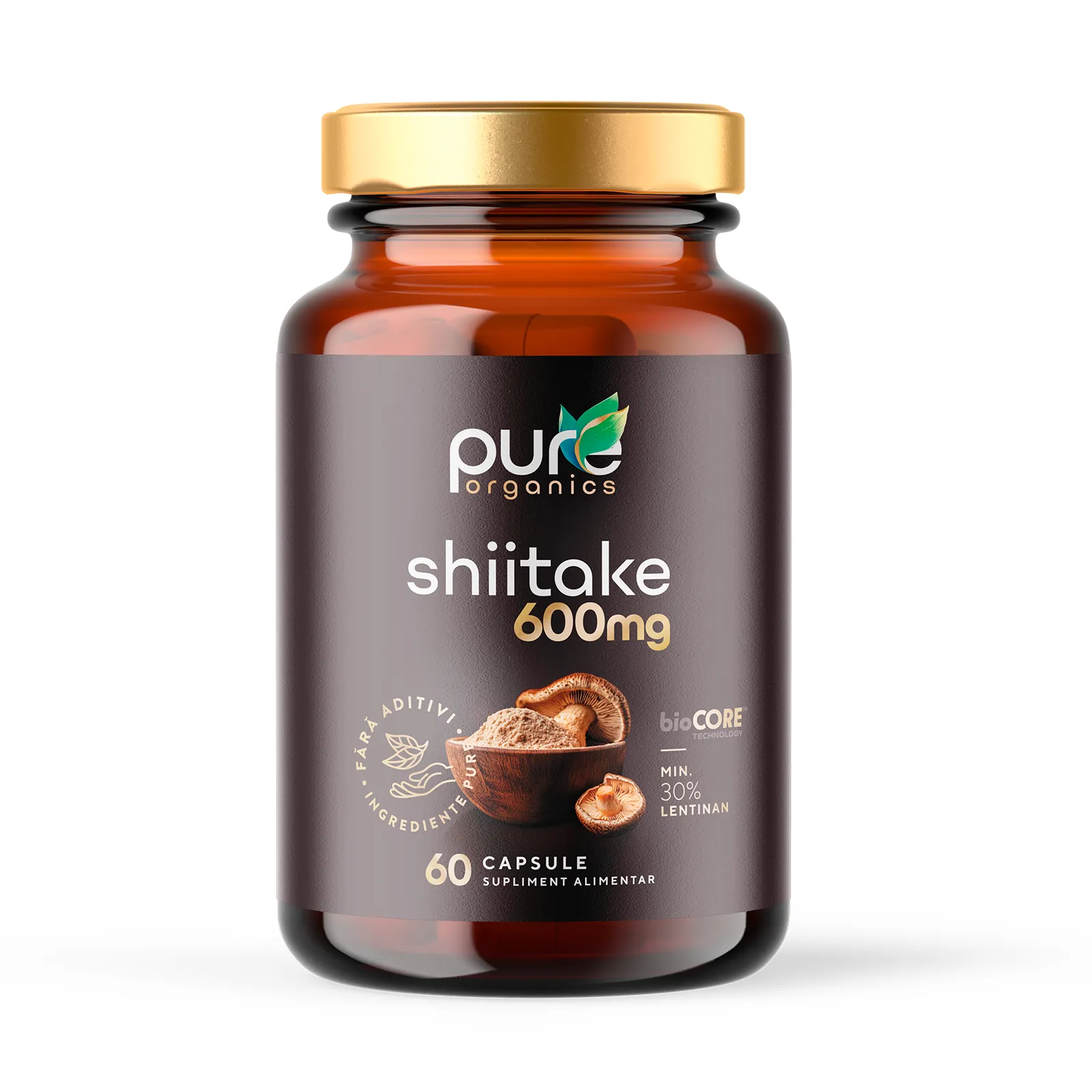 Shiitake BioCORE® PureOrganics — flacon 60 capsule pullulan