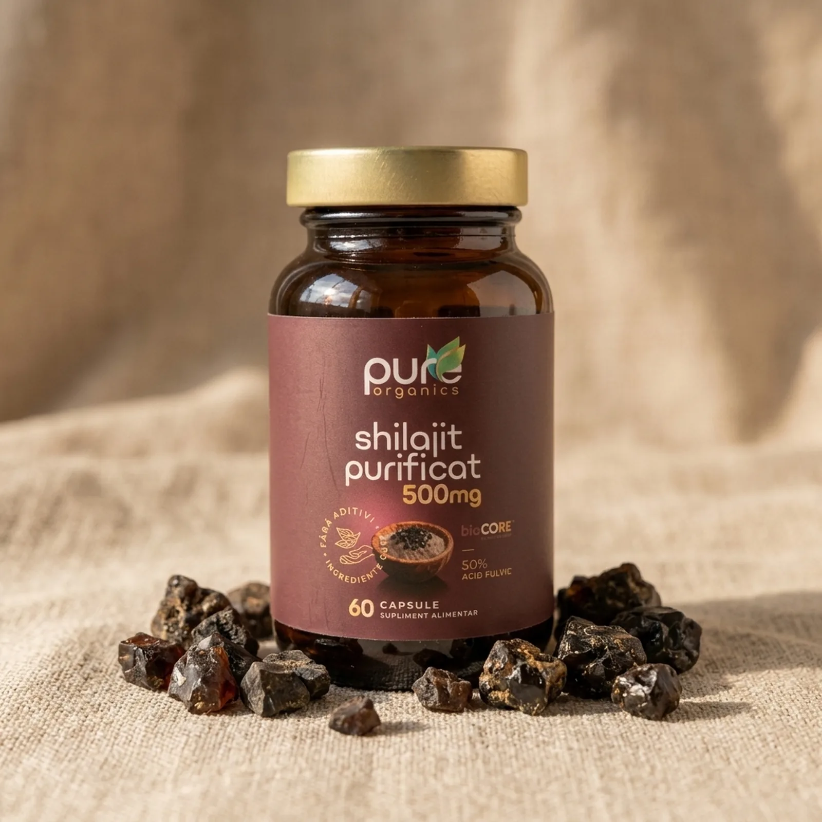 Extract mumio Shilajit — rășină himalayană purificată BioCORE®